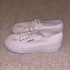Hardly worn Superga platform shoes